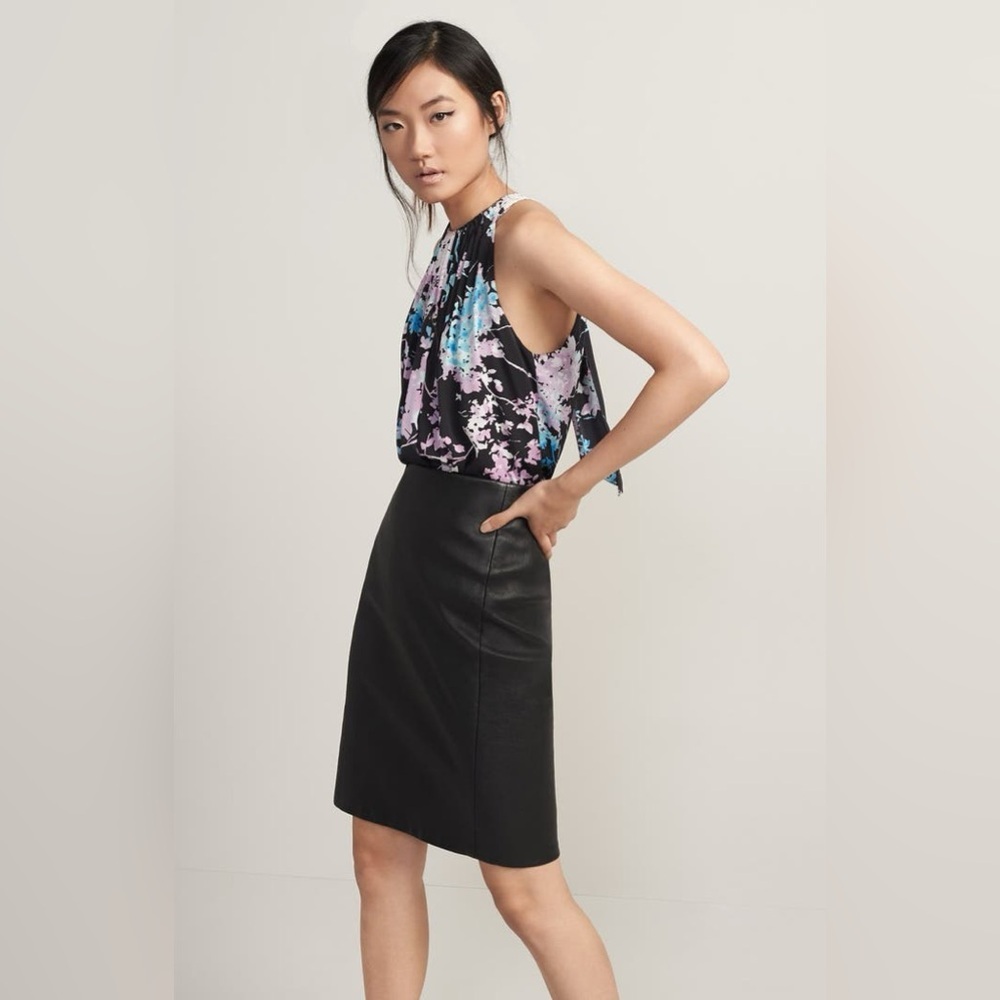 Diane von Furstenberg 'Cloe' Leather Pencil Skirt
